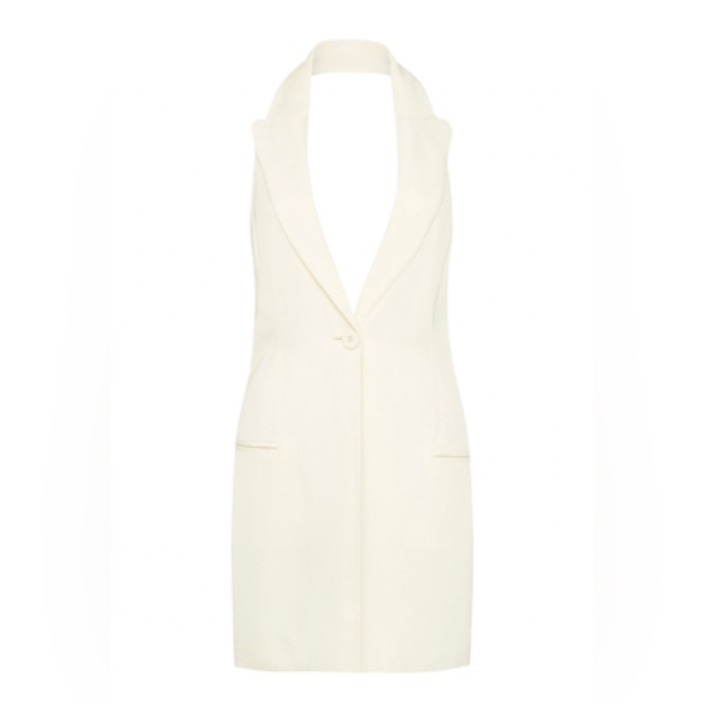 Helm viscose twill halter neck vest